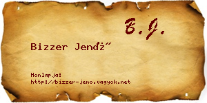 Bizzer Jenő névjegykártya